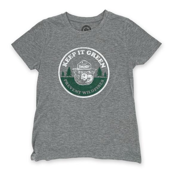Smokey the Bear Tee Women’s S Gray Outdoor Forest Graphic Shirt - Picture 1 of 7